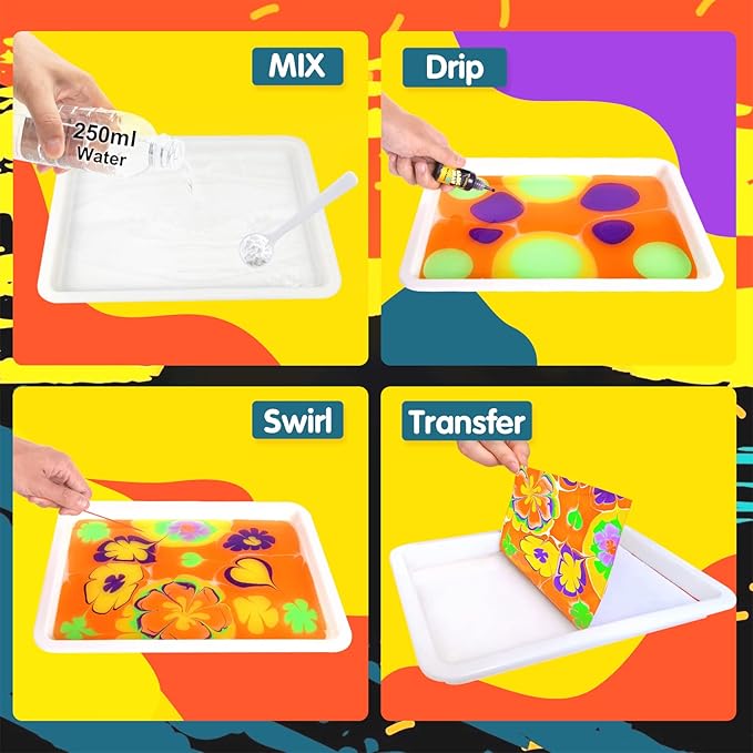 Water Marbling Paint for Kids - Arts and Crafts for Girls & Boys Crafts Kits Ideal Gifts for Kids Age 6-8 8-12