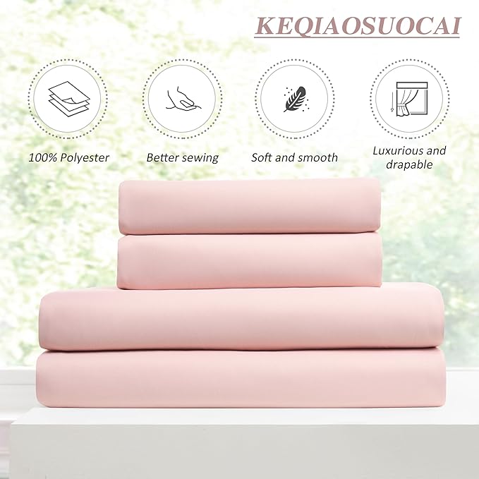 KEQIAOSUOCAI Custom Pleated Curtains Fabric Baby Pink Color, Heat Blocking Window Treatment for Bedroom Vertical Draft Blackout for Living Room 40 Wide by 90 Inch Long, 2 Panels, Pinch Pleat
