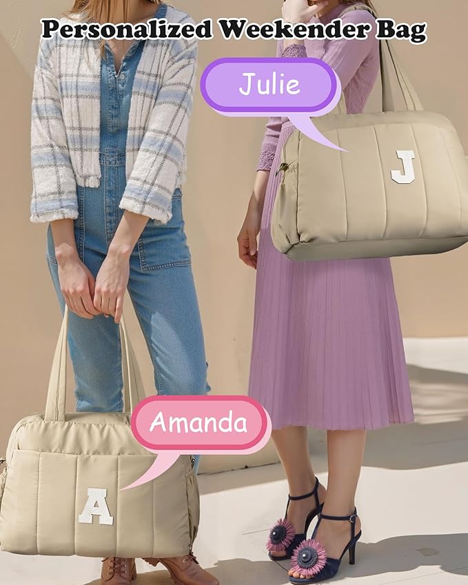 Gifts for Women-Monogram Duffle Bag, Weekender Bags for Women，Overnight Bag with Wet Pocket，Lightweight Travel Bags Personalized Gym Tote with Makeup Pouch