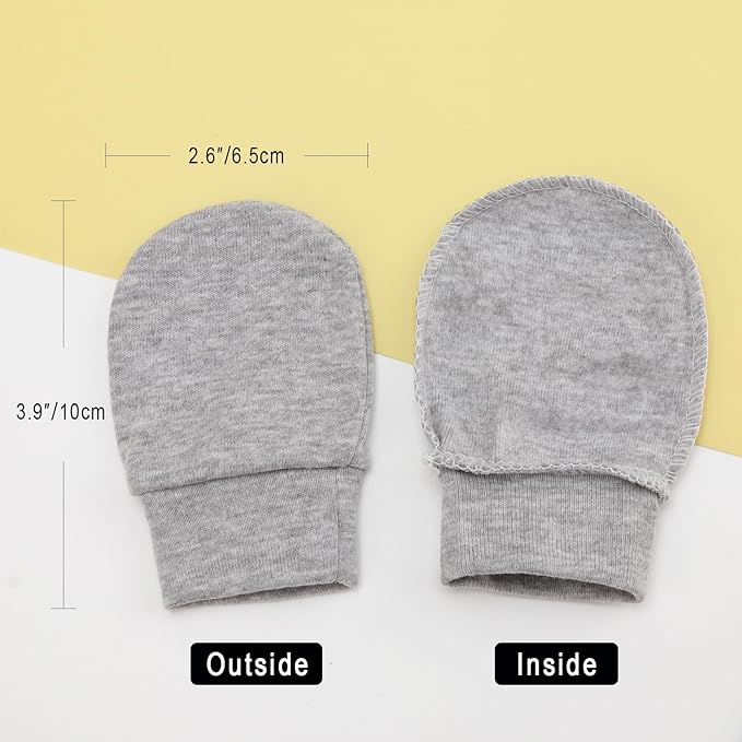 Newborn Baby Mittens No Scratch Cotton Elastic Wrist Gloves Infant Toddler Mittens for Baby Boy Girl 0-6 Months