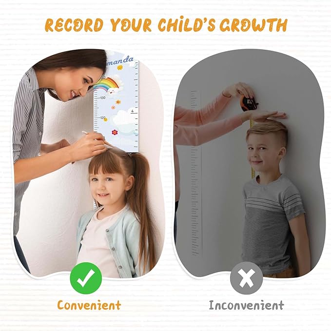 Personalized Name Height Chart for Kids, Sunflower Sun Meaningful Memories Through Kid Size Chart Measurement, Growth Chart Ruler for Wall, Fun & Stylish Height Tracker for Children
