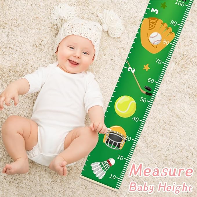 Baby Height Growth Chart - Canvas Height Chart for Kids Baby Child Toddler Boys Girls Growth Chart for Wall Room Nursery Decor Hangable and Removable Measuring Wall Ruler (Mermaid, Black Wood)