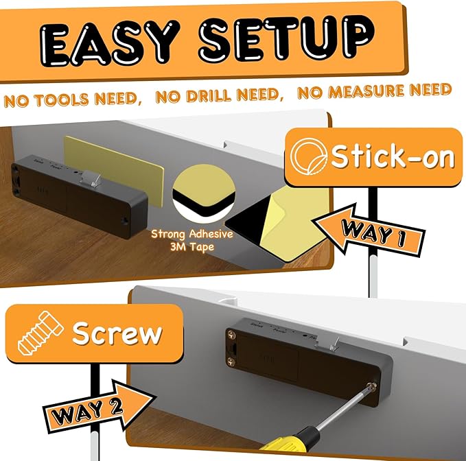 Eseesmart Smart Cabinet Lock, Hidden Magnetic Bluetooth RFID Keyless Drawer Lock, Baby Proofing Child Safety Cabinet Locks for Liquor File Cabinet Cupboard Desk Dresser Adults Black