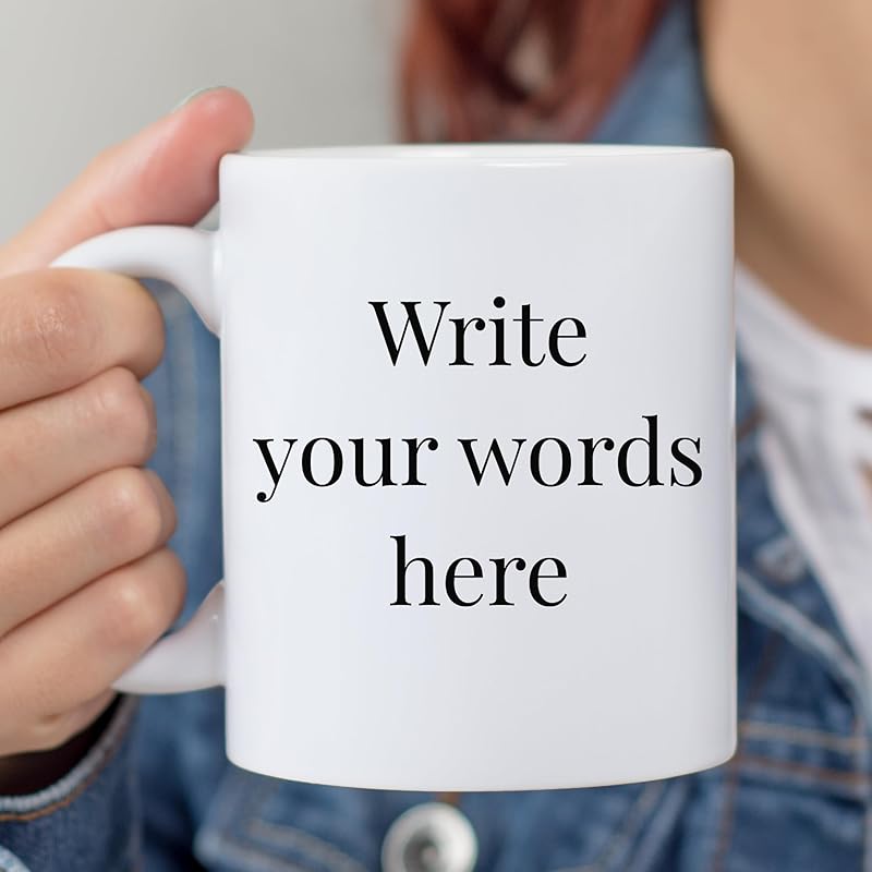Custom Coffee Mug - Custom Mugs Design Your Own with Text, Name or Initials - Personalized Coffee Mug - Tazas Personalizadas 11 & 15 oz - Custom Gifts for Best Friend Woman, Him, Her, Mom, Dad