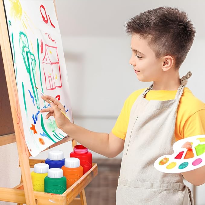 Kids Painting Set, Washable Paint for Kids 6 Colors, Non Toxic Tempera Paint 2 oz Each, Paints for Toddlers Art, Craft, School and Home Finger Paints Projects