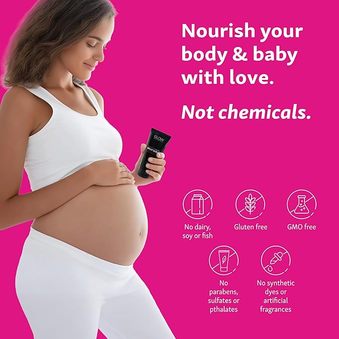Pregnancy Bump Box, 3-Step Routine, Kit with Belly Scrub, Oil and Butter for Stretch Marks, Organic, Maternity Skin Care, Clean Beauty, The Perfect Gifts for Expectant Moms