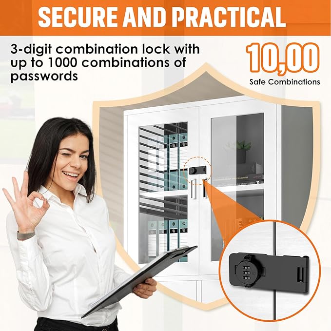 Keyless Cabinet Lock with Combination, Locker Code Lock with 3-Digit Combination, Security Door Lock for Drawers, Lockers, Bifold Doors, Small Doors, Closets, Refrigerators (Black-1pc)