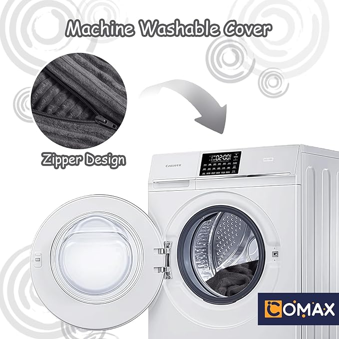 COMAX Kids Bean Bag Chair Turn into Beanbag Bed, Toddler Bean Chair Corduroy for Girl Boy Sleeping, Lazy Children Bean Bags with Filler, Convertible Child Floor Mattress, Charcoal