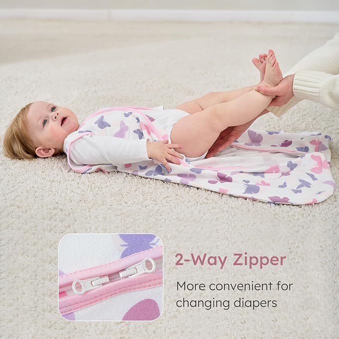 Yoofoss Baby Sleep Sack 6-12 Months Baby Wearable Blanket 100% Cotton 2-Way Zipper TOG 0.5 Toddler Sleeping Sack 3 Pack, Lightweight Sleep Sacks for Babies(Medium)