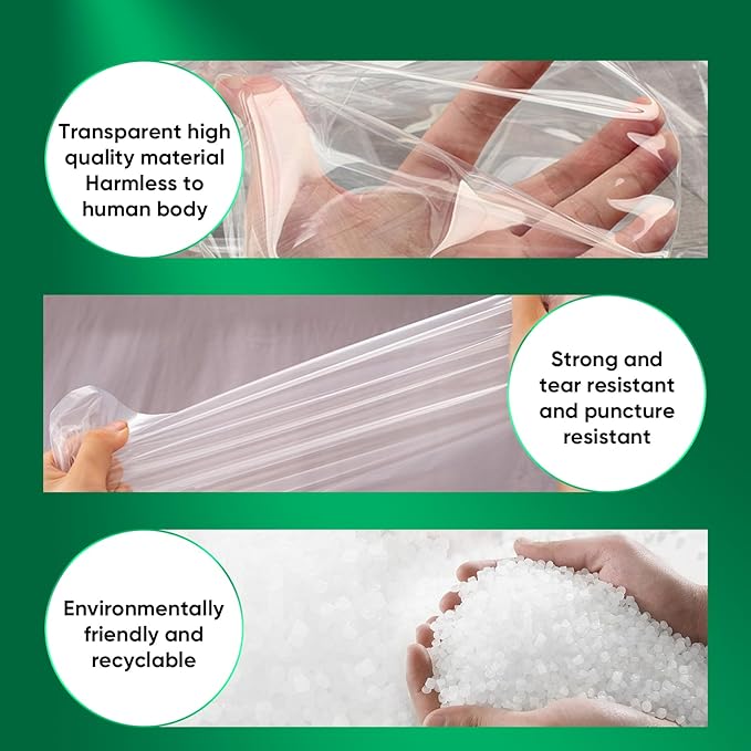 ZCHENBS® – Mattress Bags for Moving and Storage,Mattress Bag with Zippers,5 Mil Ultra-Thick Bed Bag,Waterproof,Anti-Tear,Heavy-Duty Mattress bag (Tansparent/Green, Green-Queen-(2 Pack))