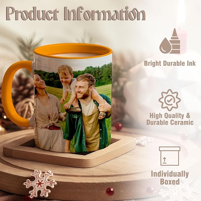 Custom Photo & Text Mug Add Personalized Text, Upload Your Image Personalized 11.5oz Mug Choose From Various Designs The Suitable Gift for Parents (C04 SIX PHPTO)