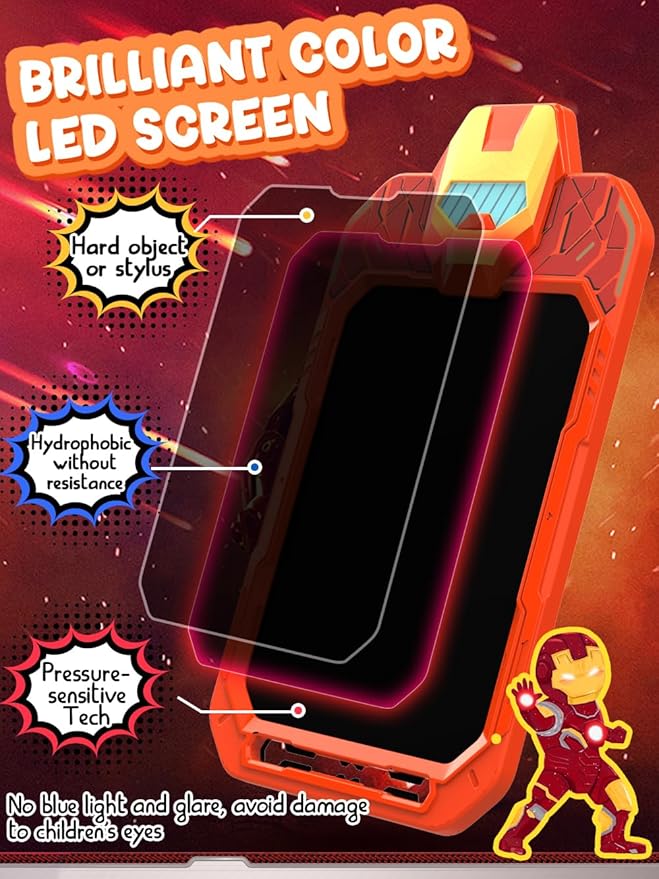 LCD Writing Tablet Doodle Board 10 Inch, Colorful Drawing Pad, Electronic Drawing Tablet, Drawing Pads,Travel Gifts for Kids Ages 3 4 5 6 7 8 Year Old Girls Boys (Mech Warrior)