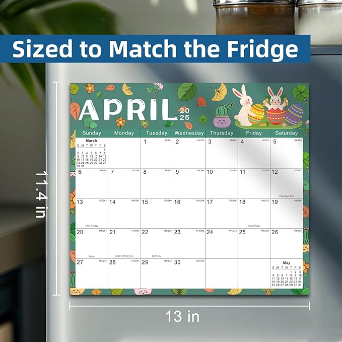 2025-2026 Magnetic Fridge Calendar 18 Monthly Magnetic Calendar for Refrigerator 2025-2026 Wall Calendar Planner Runs from February 2025 Until July 2026 Easy Organizing Markers Tearable (Festive)