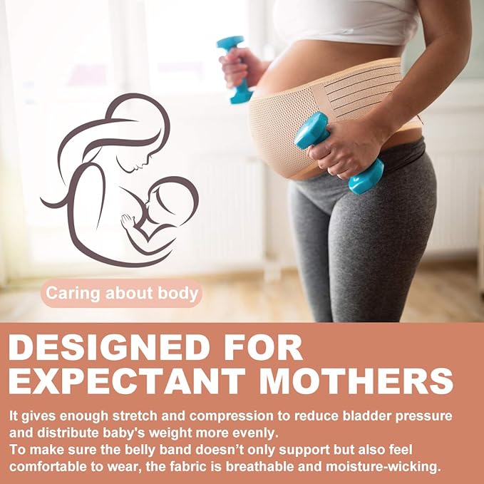 SIYWINA Maternity Belt Pregnancy Support Belt Bump Band Abdominal Support Belt Belly Back Bump Brace Strap