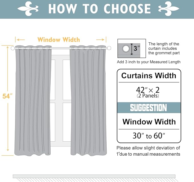 ChrisDowa 100% Blackout Curtains 54 inch Long for Bedroom with Black Liner, 2 Thick Layers Total Blackout Thermal Insulated Grommet Window Curtains 2 Panels Set (Light Beige, 42 x 54 Inch)