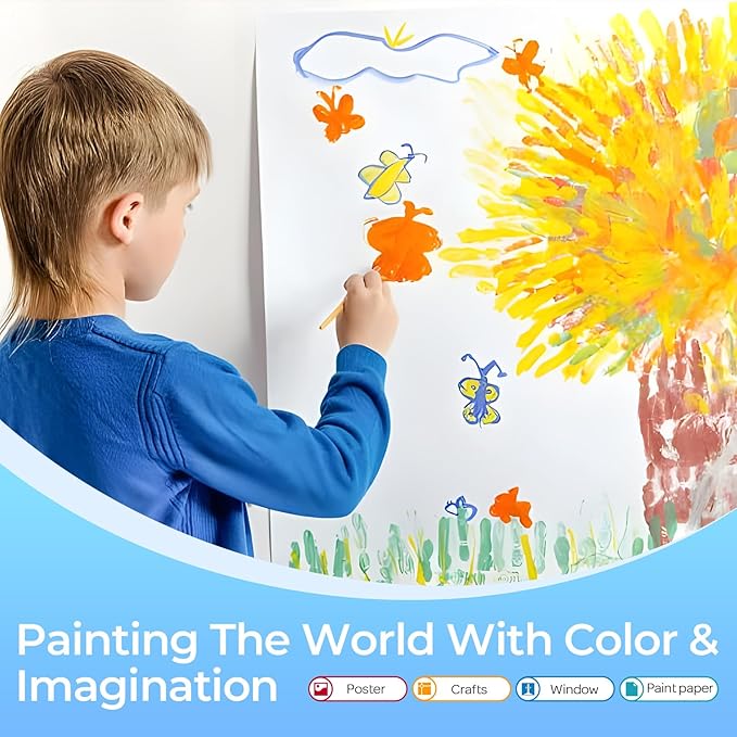 Nicpro 12 Colors Washable Finger Paint Set for Toddlers (2 oz), Non-Toxic & Baby Safe Paint for Hand and Feet, Mess Free Finger Painting Art Supplies for Kids Age 1-3 4 5 6+, Preschool Learning Gifts