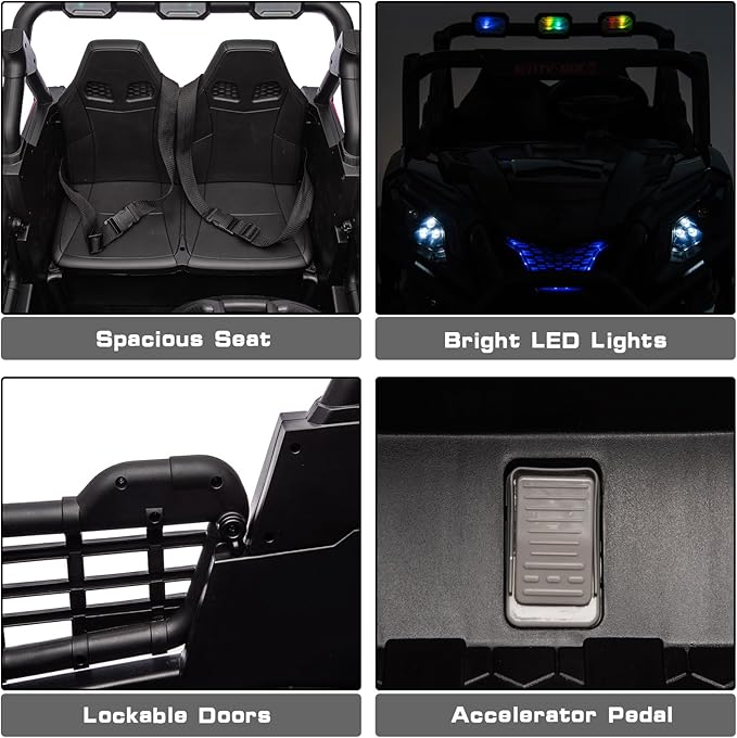 24V 2 Seater Kids Ride On Car with Remote Control,4WD Battery Powered,Electric Vehicles Toy Car for 3+ Years Kids(Green)