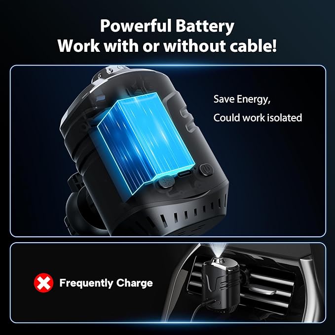 Car Star Projector with Air Freshener, Ceiling Ambient Light with 6 Scents, Auto On/Off, Vent Clip Accent Light with Diffuser(Saturn)