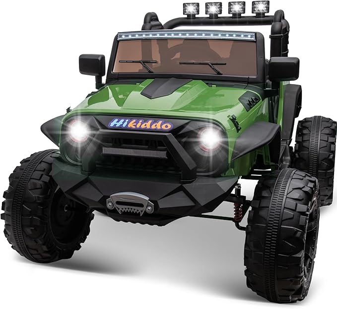 24V 9Ah Ride on Toy for Big Kids, 4x4 2 Seater Ride on Car Truck w/Remote Control, 4x200W Motors - Green