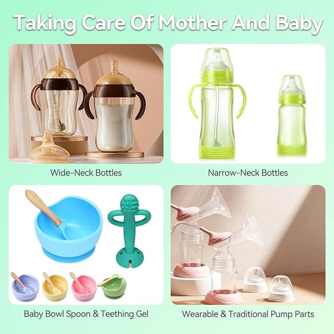 ICUIRE Baby Bottle Washer, Sterilizer & Dryer Pro, Newborn Essential for Parents One-Hand Operation, 4 Sterilize Modes for Baby Stuff, 3.2L Water Tank for Clean Bottles, Pump Part &Pacifiers, Baby Toy