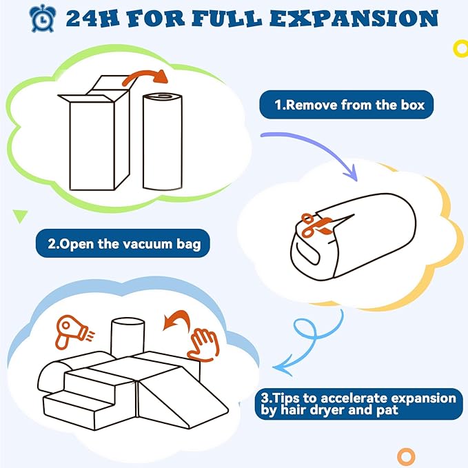 Jela Foam Blocks 6Pcs Soft Play Equipment Luxury Corduroy Fabric, Toddler Climbing Toys Indoor Soft Play for Toddlers