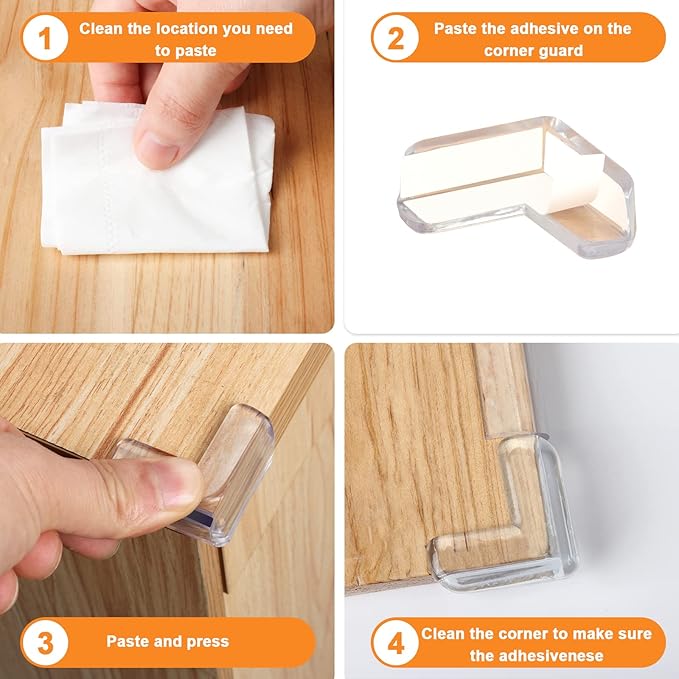 HOMREALM Baby Proofing 20 Pack Corner Guards Furniture Corner & Edge Safety Bumpers Corner Covers Protectors Baby Proof Bumper & Cushion to Cover Sharp Furniture & Table Edges (L Shape)