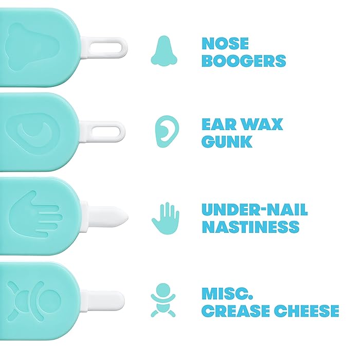 Frida Baby 3-in-1 Nose, Nail + Ear Picker [2 Count] by Frida Baby The Makers of NoseFrida The SnotSucker, Safely Clean Baby's Boogers, Ear Wax & More