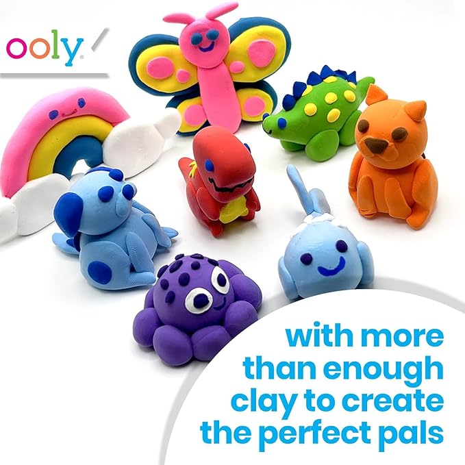 Ooly Air Dry Clay for Kids, 16 Colors Modeling Clay in 4 Tubs, Play Dough Summer Craft Supplies - Creatibles