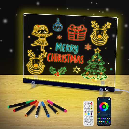 Lumiboard Led Drawing Board with Colors,Light Up Acrylic Cosmody Drawing Board,Glowing Led Note Board with Light,Lumiboard Led Boards to Write On,Christmas Gifts for Kids (Standard)