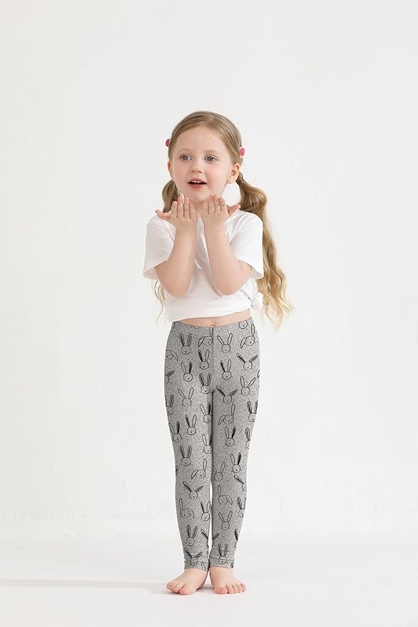 Resinta 4 Packs Toddler and Baby Girls Cotton Leggings Full Length Pants Stretchy Soft Tights Pants for Kids