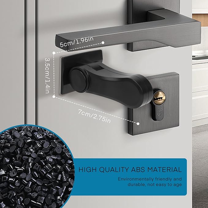 Child Proof Door Lever Lock - 4 Pack - Door Locks for Kids Safety - Door Knob Child Proof - Baby Proofing 3M Adhesive - Door Handle Child Proof - Baby Safety Locks for Toddlers - Black