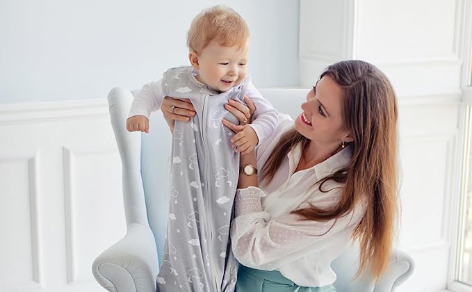 Baby Sleep Sack 1.0 TOG, Organic Cotton Baby Wearable Blanket with Two-Way Zipper, Swaddle Transition Baby Sleeping Bag, All-Season Sleep Sack for Newborn Infant Toddler Boy Girl, 24-48 Months, 1-Pack