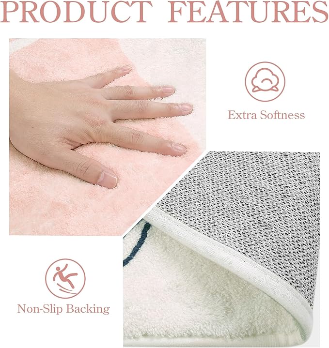 Lahome Pink Round Rugs 8Ft - Washable Boho Area Rug for Living Room Non-Slip Soft Ultra-Thin Large Round Rug Dining Room Rug, Botanical Print Floor Round Carpet for Bedroom Office Dorm (Pink, 8'x8')