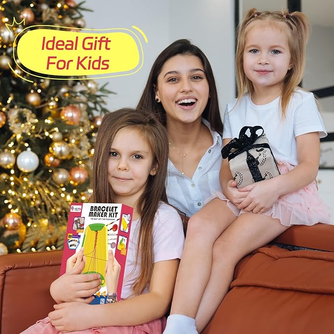 Arts and Crafts for Kids Ages 8-12,Friendship Bracelet Making Kit for Girl,Kids Jewelry Making Kit with 28 Pre-Cut Threads,Christmas Birthday Gifts for Ages 6 7 8 9 10 11 12 Year Old Red