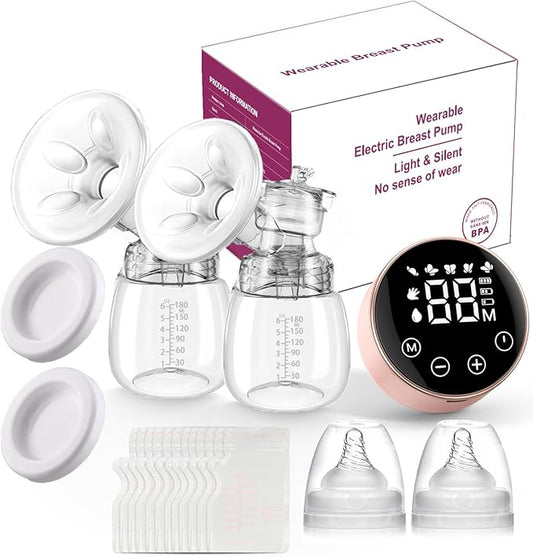 Electric Breast Pump, 3 Modes 9 Levels,Whisper-Quiet Electric Breast Pump, Anti-Backflow, Touchscreen LED，Portable for Home & Travel