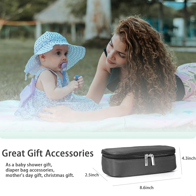 Insulated Breastmilk Cooler Bag with 2 Ice Packs - Breastmilk Cooler Organizer Bag for Daycare, Breastfeeding Mom Travel Outdoor