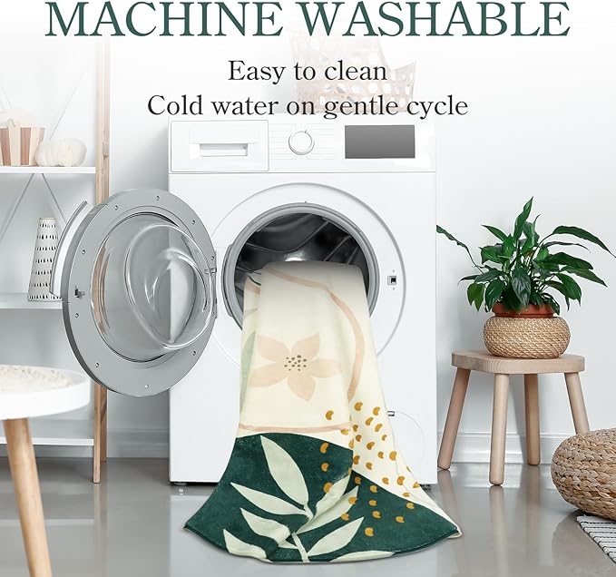 Lahome Washable Hallway Runner Rug - 2x4 Rugs for Bedroom Non-Slip Low-Pile Soft Bath Runner Rug Laundry Room Area Rug Botanical Print Throw Green Kitchen Mat Carpet Runner for Entrance Living Room