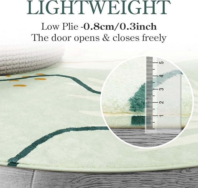 Lahome Green Machine Washable Large Rug - 8 x 10 Area Rugs for Living Room Non-Slip Lightweight Throw Boho Rugs, Soft Botanical Print Indoor Floor Carpet for Bedroom Office Dining Room Classroom