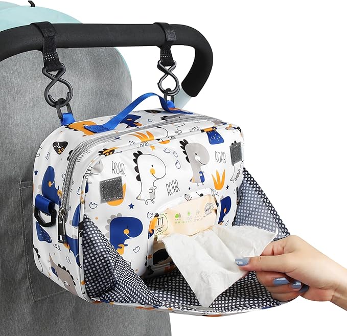 Accmor Stroller Organizer, Universal Stroller Organizer with Insulated Cup Holder Pocket, Dual Purpose Large Capacity Stroller Bag Caddy, Stroller Accessories Fits for Uppababy, Doona, Nuna Strollers