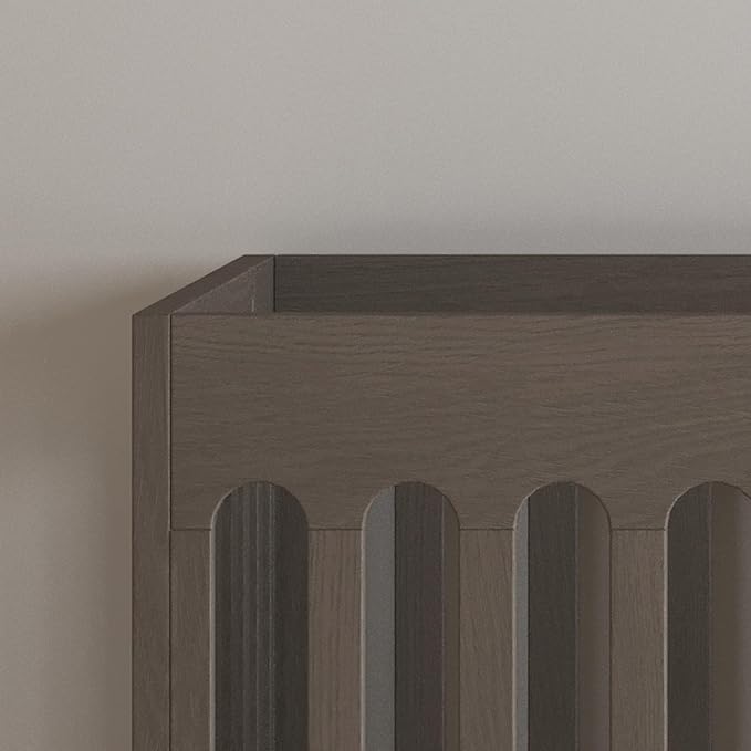 Foundations Boutique Folding Mini Baby Crib - Compact, Portable, Wooden Hotel Crib, Foldable Compact Cribs for Baby & Toddlers - Includes 3" Foam Mattress - Dapper Gray