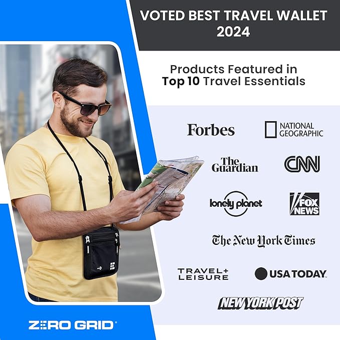 Neck Wallet for Travel & Passport Holder with RFID Blocking - Slim & Easy to Conceal Nylon Travel Pouch for men & women - Holds Phone, Cash, Cards, Keys - Sweat & Water Resistant - Large - Forest