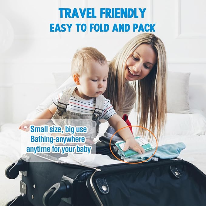 I Inflatable Baby Bathtub, Baby Tubs for Newborns to Toddlers, Infant Bathtub for Baby Travel Essential for Age from 0 to 6 Months,Baby Lounger Pillow for Newborn