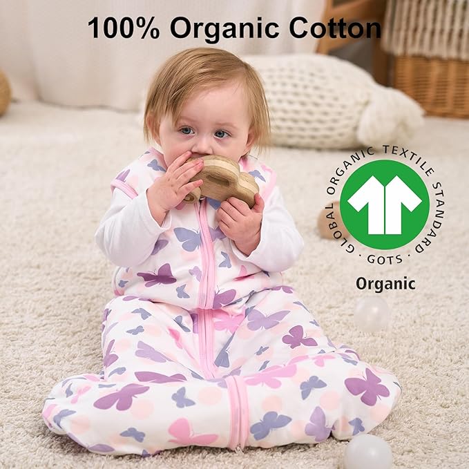 Yoofoss Baby Sleep Sack 6-12 Months, 1.5 Tog Baby Wearable Blanket with 2-Way Zipper, 100% Cotton Organic Fabric Winter Infant Sleeping Sack, Warm Soft Comfy