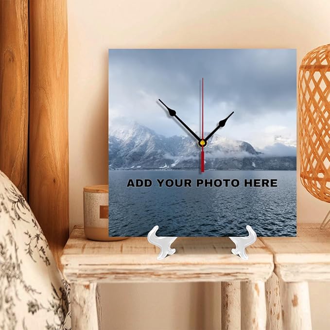 Generic Custom Wall Clock Personalized Wall Photo That PVC Customized Round Silent Clock for Living Room Family Friends Gifts, 12inch-30cm