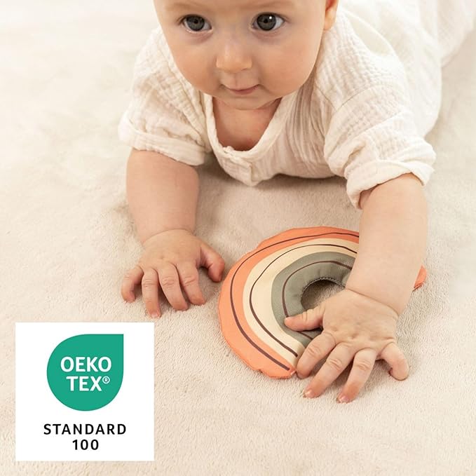 Premium Baby Play Mat 60”x 80” Beige – Cloud-Soft Coral Velvet Memory Foam Rug for Crawling & Play – Non-Slip, Water-Resistant, Care Tummy Time Mat – Non-Toxic Padded Playmat