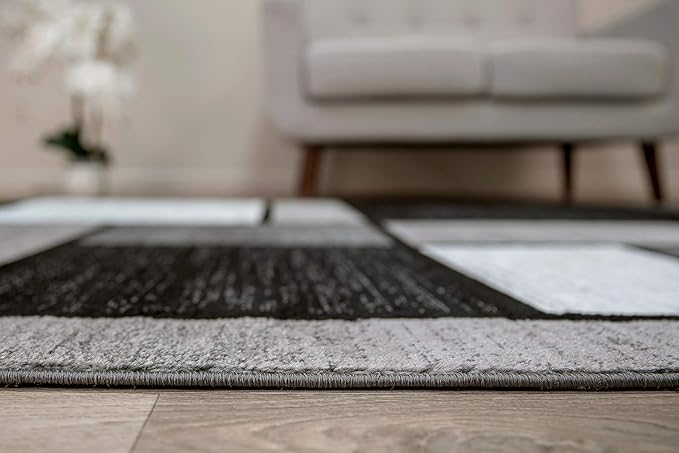 Rugshop Contemporary Modern Boxes for Home Office,Living Room,Bedroom,Kitchen Non Shedding Area Rug 2' x 3' Gray