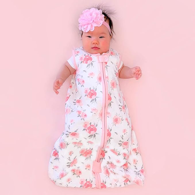 Mama Cheetah Baby Sleep Sack 0.5 TOG, Organic Cotton Baby Wearable Blanket with Two-Way Zipper, Swaddle Transition Baby Sleeping Bag for Newborn Infant Toddler Boy Girl, 0-6 Months