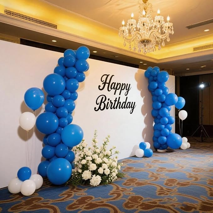 140pcs Dark Blue Round Balloons Different Sizes 18 12 10 5 Inch Latex Balloons for Arch Decoration Party Balloon Kit for Graduation Birthday Party Wedding Balloon Baby Shower Decoration
