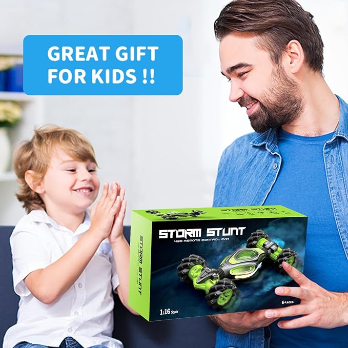 1:12 Hand Gesture Sensing Rc Stunt Car Large Drifting Rc Car with Watch Hand Controlled Twist Cars Offroad 360° Rotation with Lights Music, Birthday Xmas Gifts for Boys Adults Kids