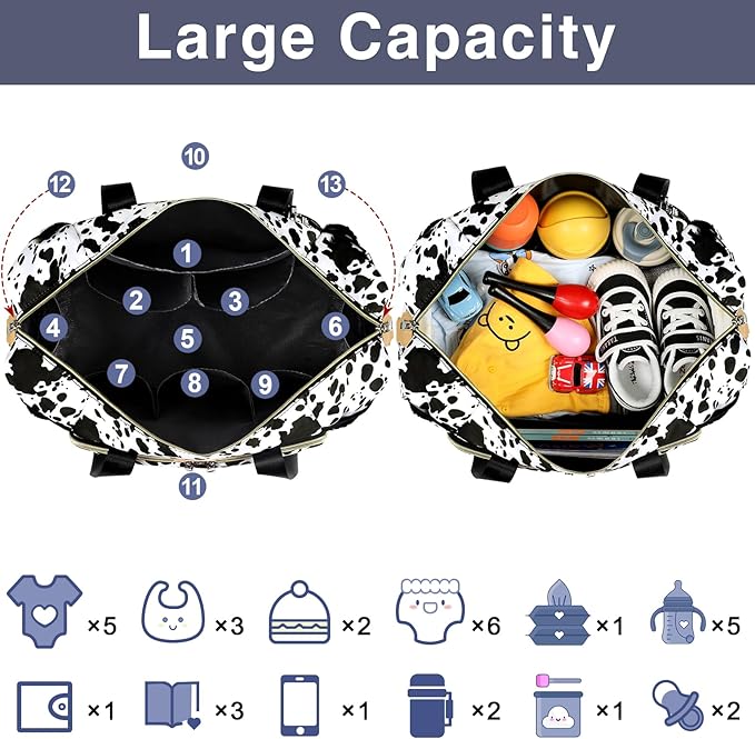 ITIEZY Diaper Bag Tote for Baby - Large Mommy Bag with Portable Changing Pad Pacifier Case, Hospital Bags Travel Baby Bag